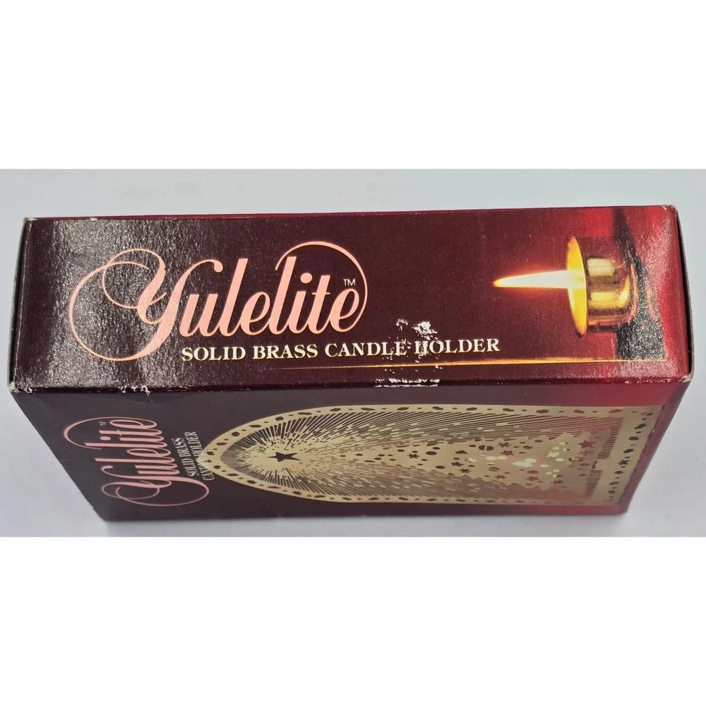 Solid Brass Vintage Yulelite Halo Effect Christmas Tree Tealight‎ Holder